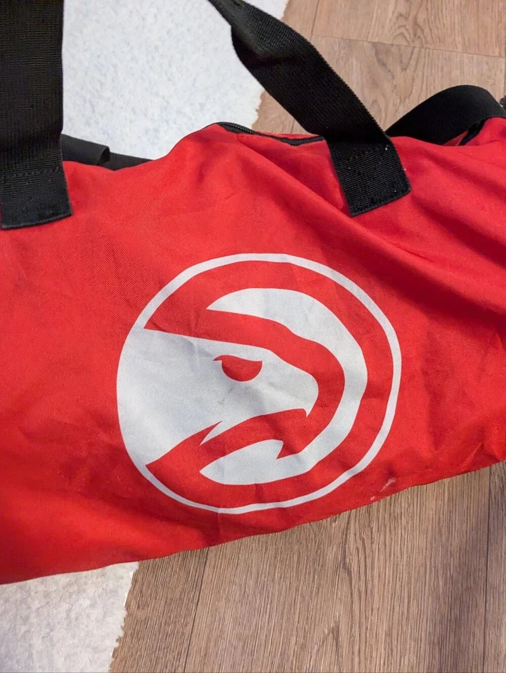 Logo Atlanta Hawks Black & Red Basketball Pouch Duffel Bag